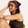 Bandana de pele com folhos