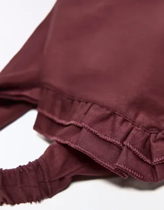 Bandana de pele com folhos