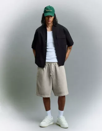 Bermudas com corte largo e estampado – Calções e bermudas – Homem
