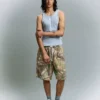 Bermudas com corte largo e estampado – Calções e bermudas – Homem