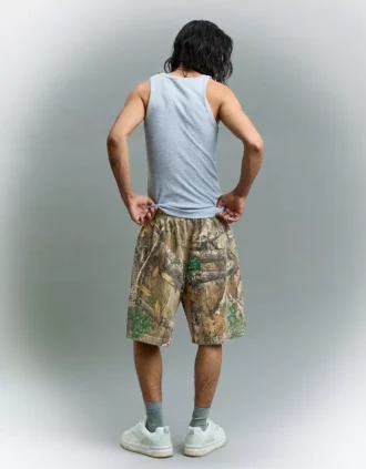 Bermudas com corte largo e estampado – Calções e bermudas – Homem