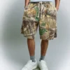 Bermudas com corte largo e estampado – Calções e bermudas – Homem