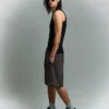 Bermudas de corte largo com lavagem desbotada – Calções e bermudas de ganga