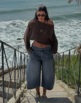 Camisola rústica com aberturas