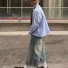 Bermudas de Denim super largas – Calções e bermudas de Denim