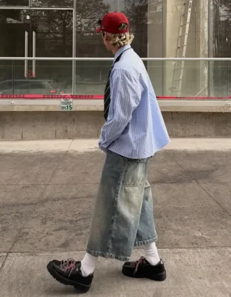 Bermudas de Denim super largas – Calções e bermudas de Denim