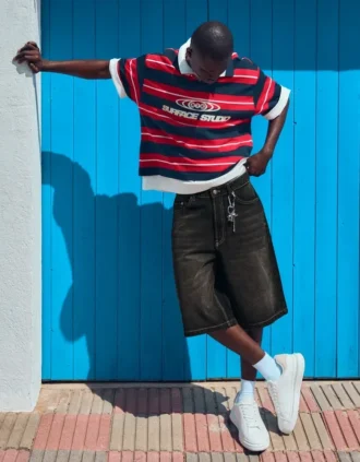 Bermudas longas de Denim – Calções e calções de Denim – Homem