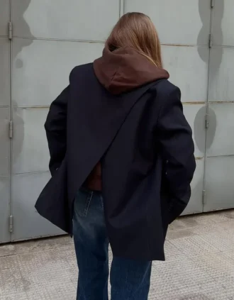 Blazer de riscas com botões duplos – Casacos e gabardinas