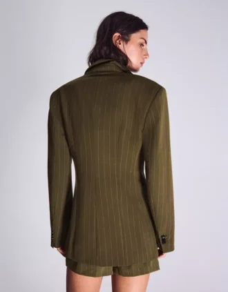 Blazer de riscas com botões duplos – Casacos e gabardinas