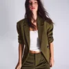 Blazer de riscas com botões duplos – Casacos e gabardinas
