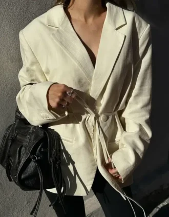 Blazer esvoaçante com cordão – Casacos e gabardinas