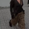 Blusa de manga comprida com lenço cruzado