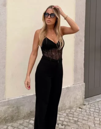 Body com alças de renda