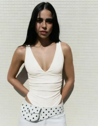 Body com alças e franzido