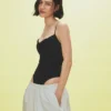 Body drapeado com alças