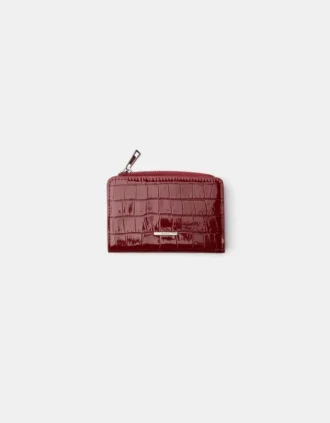 Bolsa com padrão animal em relevo e acabamento imitação de verniz – Acessórios