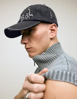 Boné de Denim com efeito desbotado – Acessórios