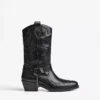 Bota de cowboy com detalhe em corrente – Botins – Homem