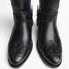 Bota de cowboy com detalhe em corrente – Botins – Homem