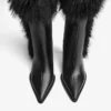 Bota de saltos altos com detalhe em pele – Botins e botins