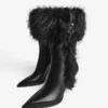 Bota de saltos altos com detalhe em pele – Botins e botins