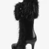 Bota de saltos altos com detalhe em pele – Botins e botins