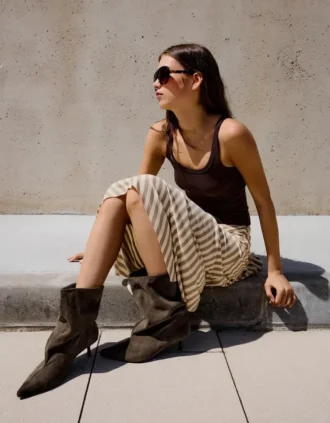 Botas de cano curto com saltos altos – Botins e botins