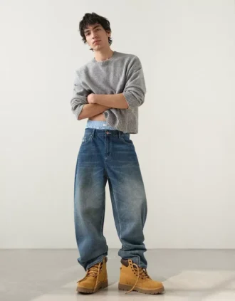 Botins de cano curto com detalhes acolchoados – Calçado