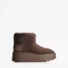 Botins de cano curto com plataforma e forro de pele – Calçado