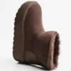 Botins de cano curto com plataforma e forro de pele – Calçado