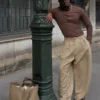 Calças baggy com pinças