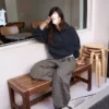 Calças Bloomer em Popeline