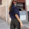Calças de Jeans de cintura alta, corte Straight e perna Wide Leg – Calças