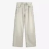 Calças de Jeans de cintura alta, corte Straight e perna Wide Leg – Calças