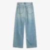 Calças de Jeans de cintura alta, corte Straight e perna Wide Leg – Calças