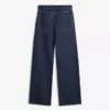 Calças de Jeans de cintura alta, corte Straight e perna Wide Leg – Calças – Mulher