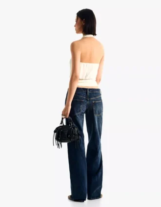 Calças de jeans de cintura baixa e perna reta