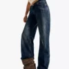 Calças de jeans de cintura baixa e perna reta