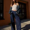 Calças de jeans de perna larga