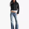 Calças de Jeans largas com bordado e cintura baixa