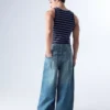 Calças de Jeans largas com fivela nas costas – Jeans