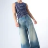 Calças de Jeans largas com fivela nas costas – Jeans