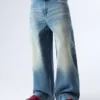 Calças de Jeans largas com fivela nas costas – Jeans
