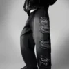 Calças de jeans largas com remendo – Jeans – Homem