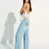 Calças de Jeans largas com tachas em forma de estrela – Calças
