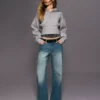 Calças de jeans largas de cintura média