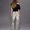 Calças de jeans largas de cintura média