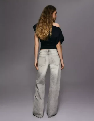 Calças de jeans largas de cintura média