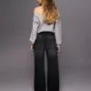 Calças de jeans largas de cintura média