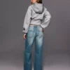 Calças de jeans largas de cintura média